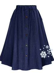 Plus Size Women's High-Waisted Floral A-Line Midi Skirt