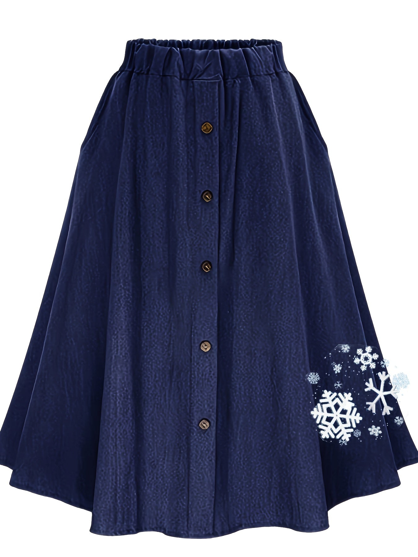 Plus Size Women's High-Waisted Floral A-Line Midi Skirt