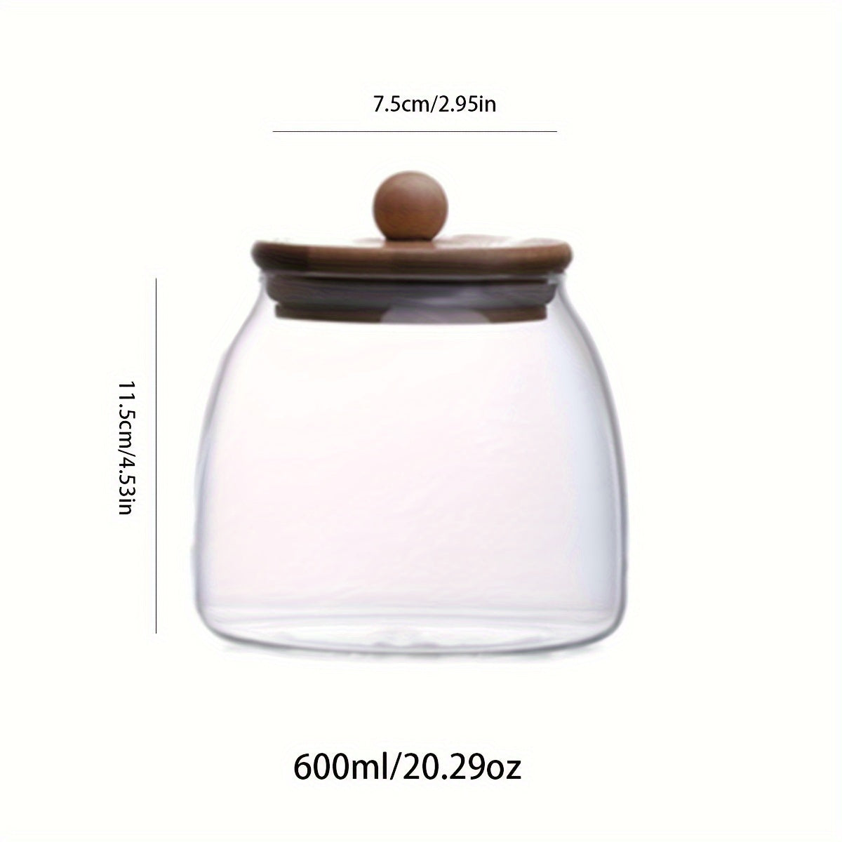 Clear Glass Jar with Lid for Candy Tea Nuts Storage Airtight Cylinder Canister