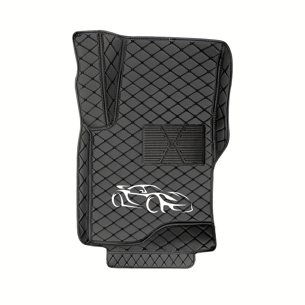 Universal Car Floor Mats Waterproof Diamond Anti Slip All Weather Black Set