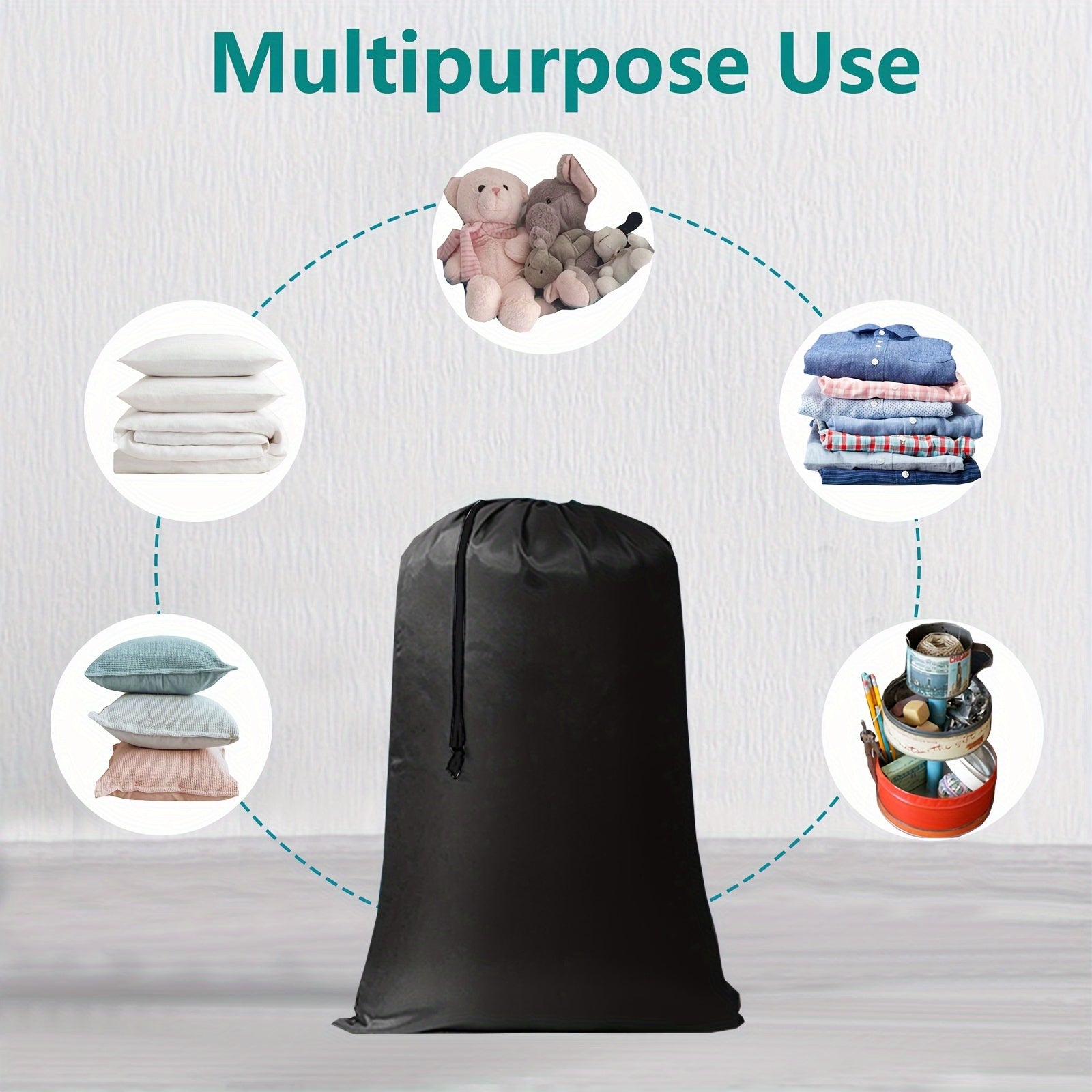 Nylon Laundry Bag with Drawstring for Travel and Delicates Heavy Duty Washable Storage