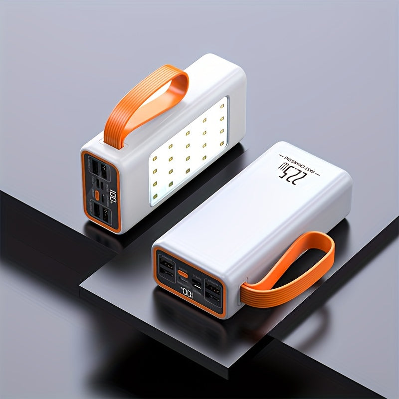 50000mAh Power Bank with LED Display and Built-in Camping Lights for Outdoor Emergency Use