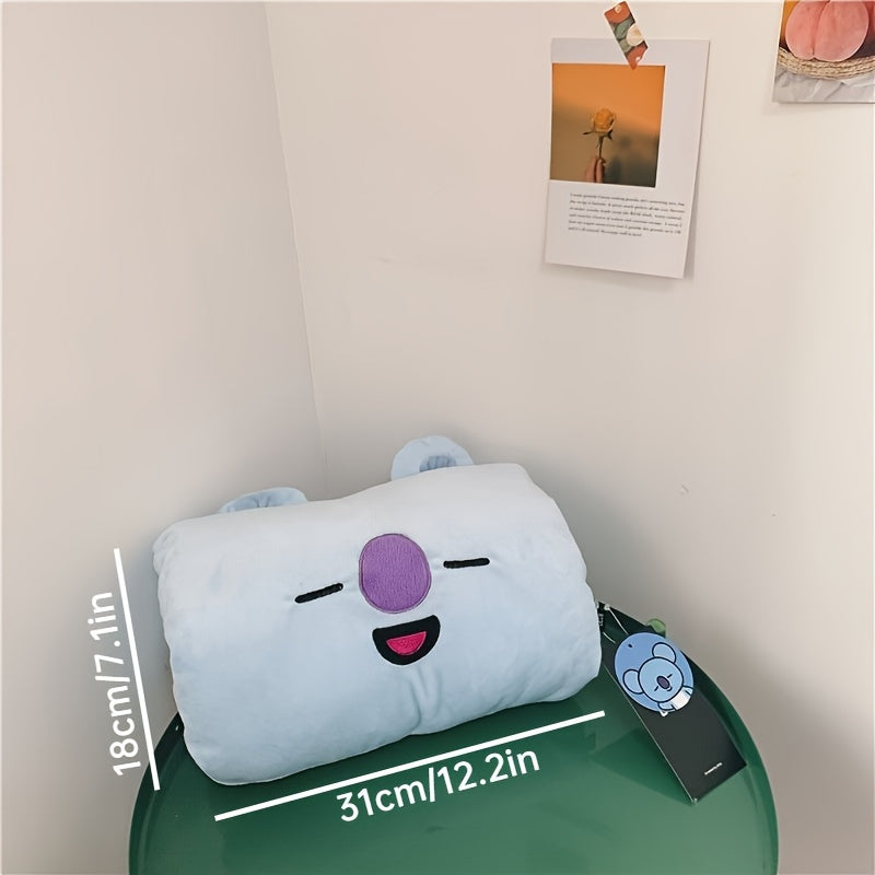 Cute Cartoon Plush Toy Foldable Hand Warmer Pillow Washable Polyester for Home Office Travel Gift