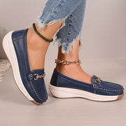 Women's Metal Buckle Loafers, Comfortable Non-slip Flats for Casual Wear