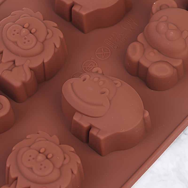 Animal Silicone Mold for Chocolates Soaps and Cakes Hippo Lion Bear Shapes