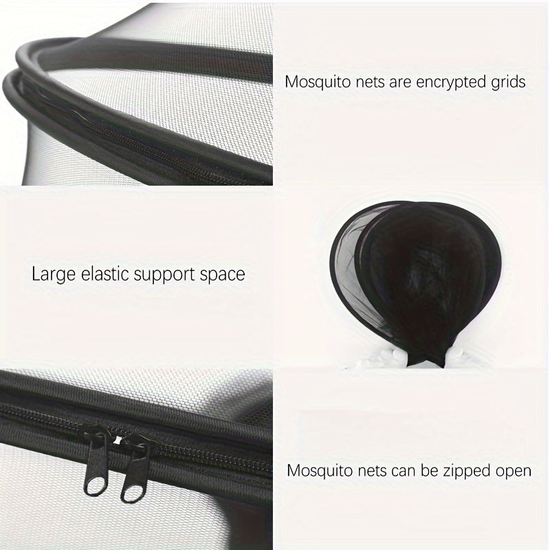 Bolalar aravachasi uchun chivinlar tarmog'i, qopqoq aksessuarlari, qora polyester, 3 yoshdan oshganlar uchun