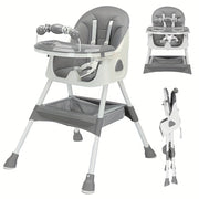Children's Adjustable High Chair with Table and Food Plate for Toddlers