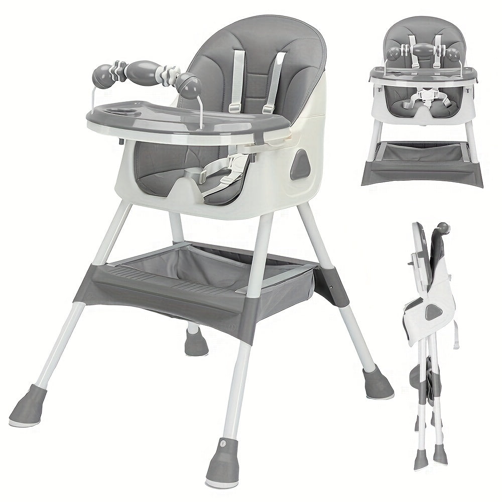 Children's Adjustable High Chair with Table and Food Plate for Toddlers