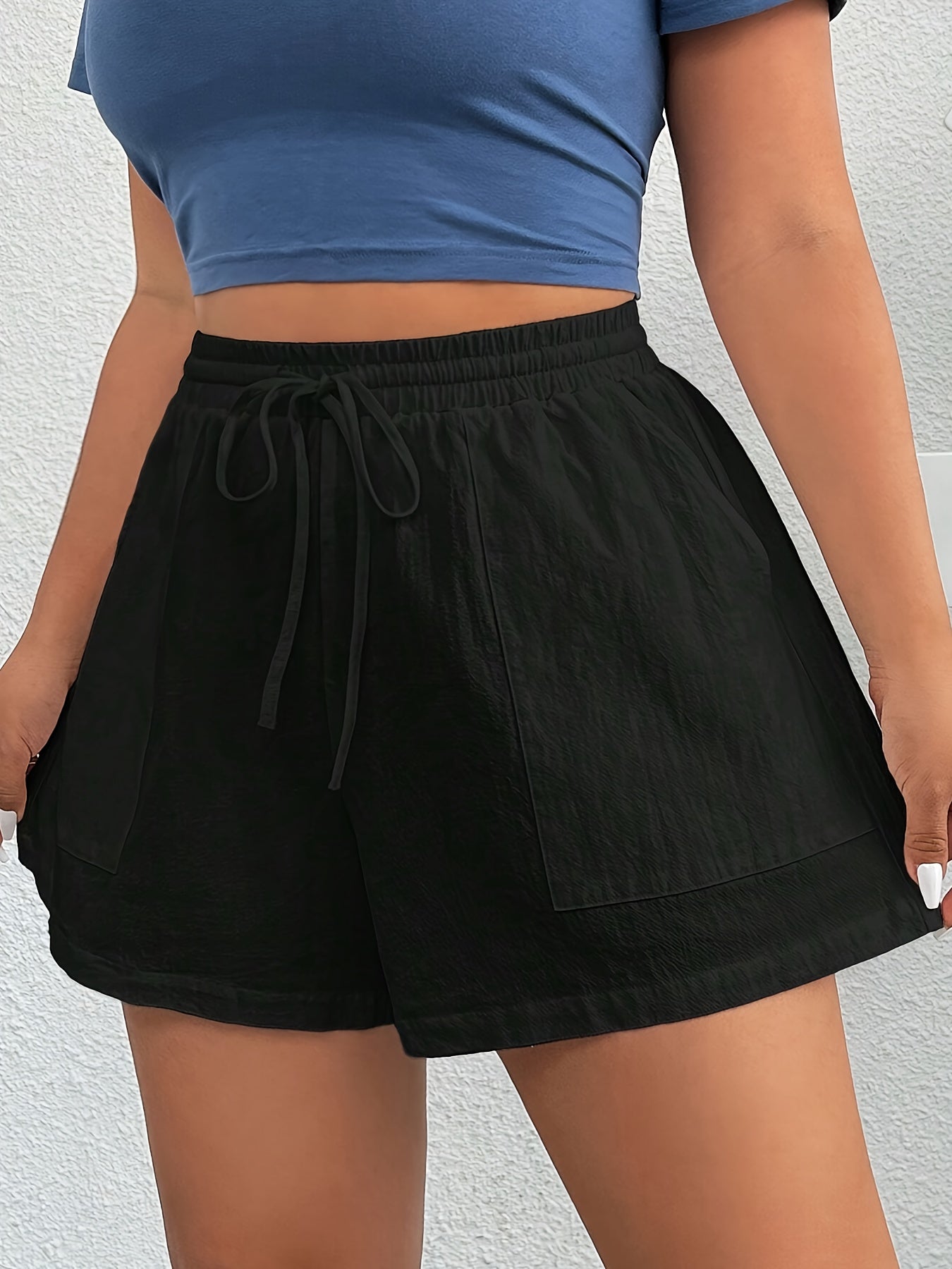 Women's Plus Size Summer Cotton Drawstring Waist Casual Shorts