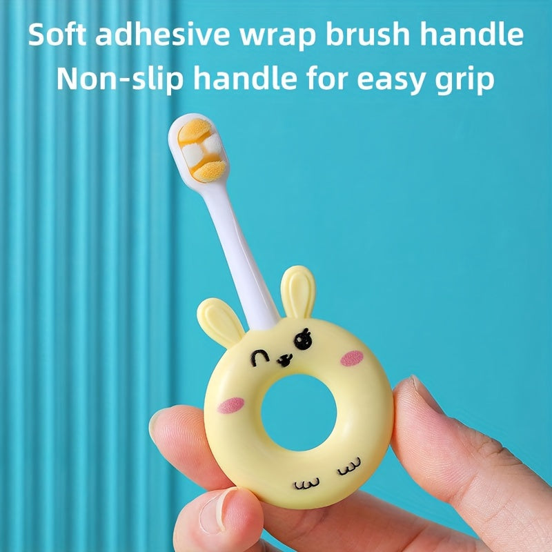 Baby Silicone Toothbrush for Toddlers 0-3 Ultra Soft Microfiber Bristles Cartoon Design