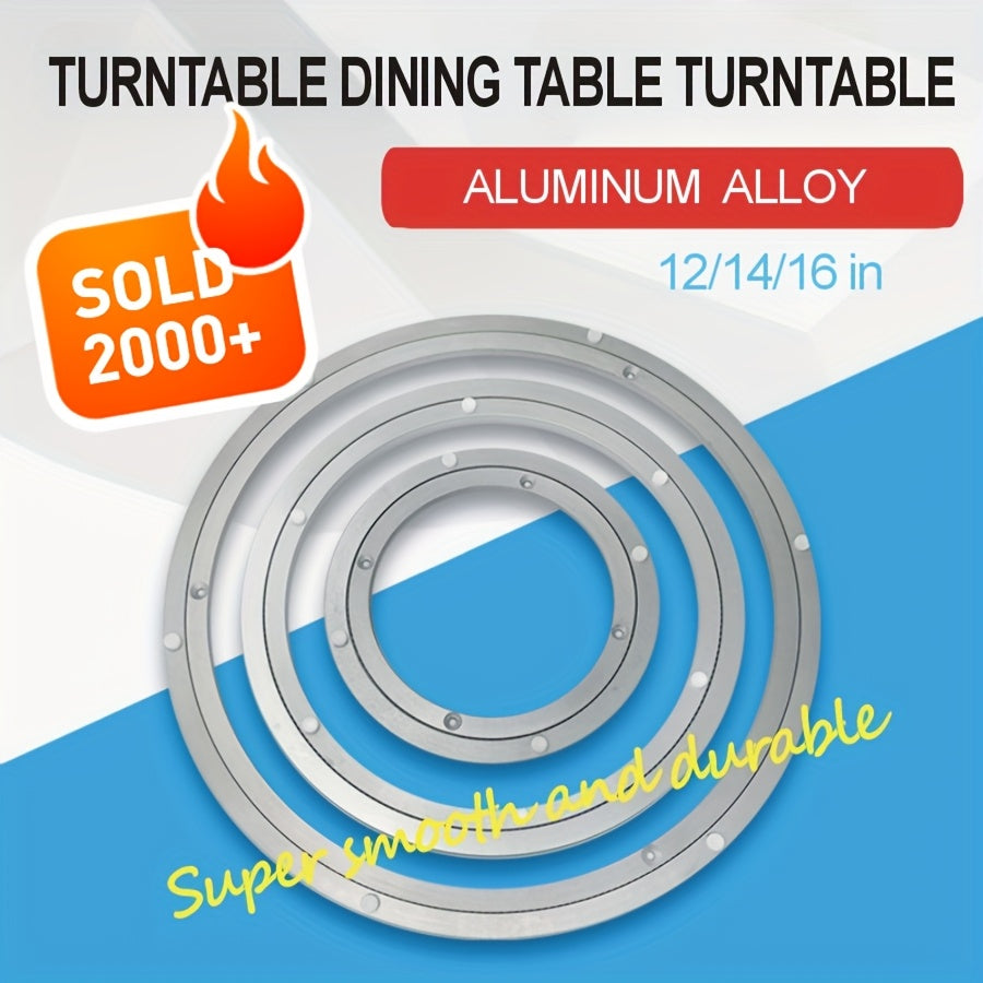 Aluminum Lazy Susan Spinner, Quiet Rotating Mechanism, Noise-Reducing Swivel for Table and Indoor Use