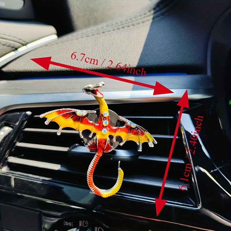 Avtomobil havo tozalovchi kliplar qanotli ajdar sirti sun'iy olmos bilan bezatilgan avtomobil ventilatsiya dekoratsiyasi