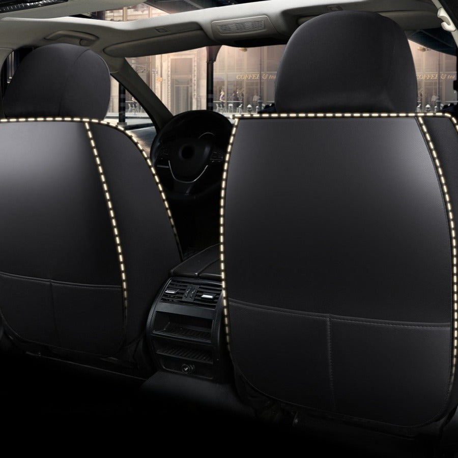 Car Interior Seat Covers Full Set Black and Red Breathable Anti-Slip