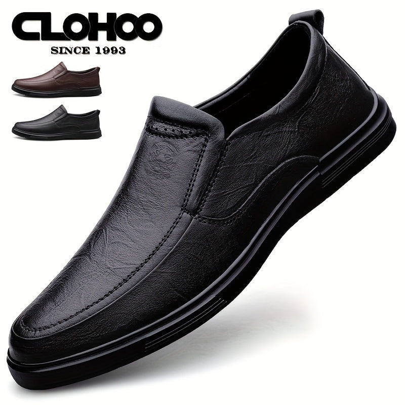 Men's Slip On Loafer Shoes Leather Casual Round Toe for Fall Spring Summer Winter