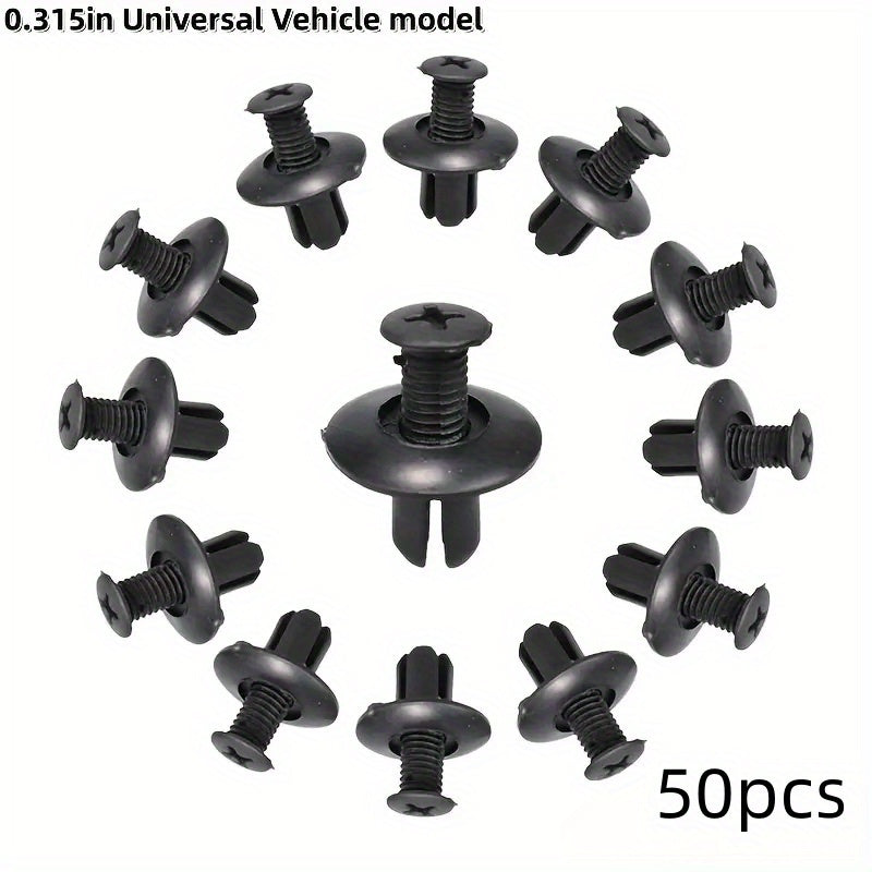 Pack de 50 hebillas de expansión de PVC para revestimientos de maletero de coche y guardabarros