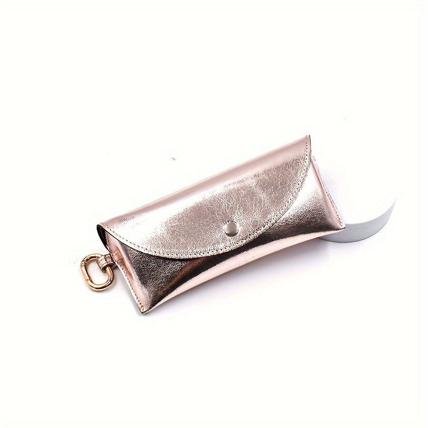 Golden Eyewear Case with Hook for Easy Access and Protection