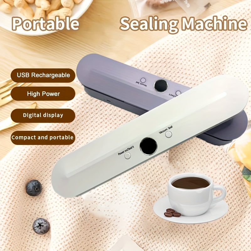 Qayta to'ldiriladigan oziq-ovqatni yopishtirish mashinasi ABS materialidan, 5 ta tarmoq sumkasi va 5 ta Ziplock sumkasi bilan, to'q rang va oq rangda