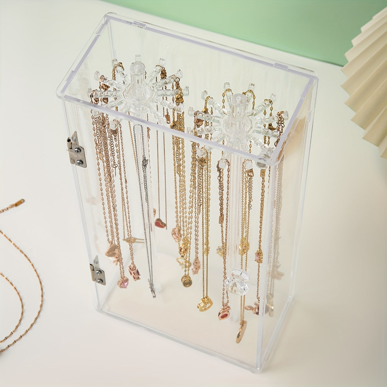Acrylic Jewelry Storage Box with Large Capacity for Necklace and Jewelry Display