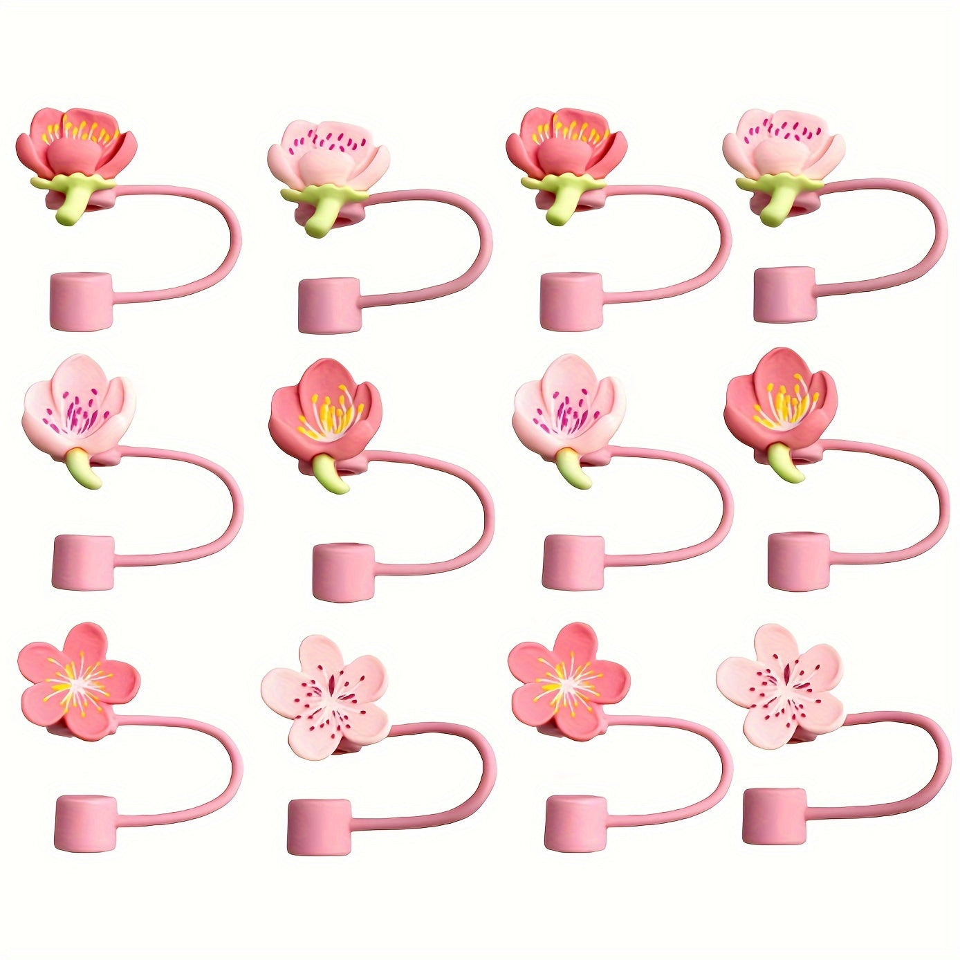 Reusable Silicone Straw Covers Pack of 12 for 30oz and 40oz Tumblers with 9 Regular and 3 Small Tips