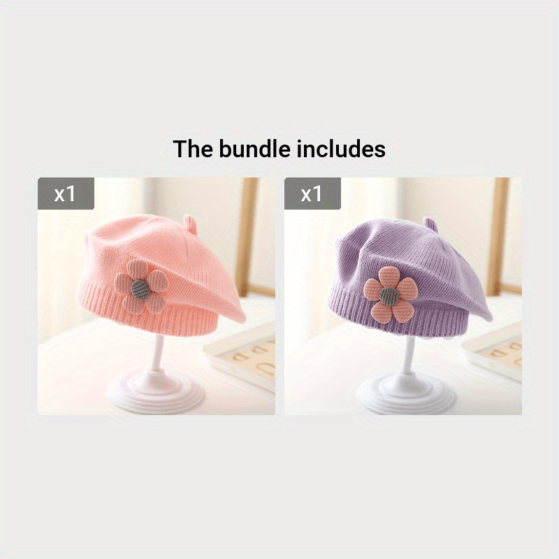 Baby Knitted Wool Beret Hat for 0-3 Year Olds Ear Warmer Autumn Winter Kids Girl Boy