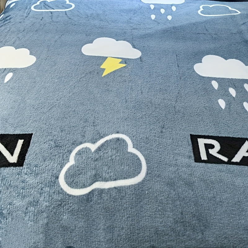 Cozy Flannel Fleece Blanket for Sofa Bed Car Knit Polyester All Seasons