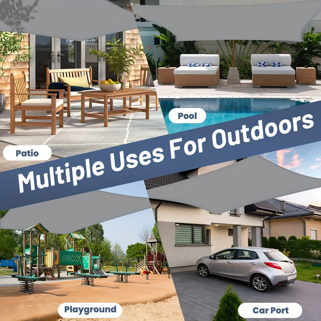 Sunshade Canopy for Indoor Parties with Four-Sided Awning Polyester Champagne