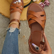 Women's Open-Toe Flat Sandals Casual French Retro Soft Sole
