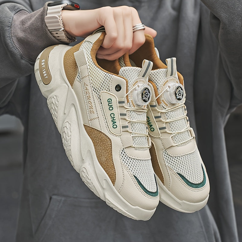 Men's Casual Chunky Sneakers with Soft Foam Sole Non-Slip Lace-Up Outdoor Shoes