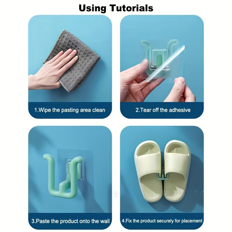 4 ta o'z-o'zidan yopishadigan poyabzal tokchalari hammom va oshxona saqlash uchun, devorga o'rnatiladigan va suv o'tkazmaydigan.