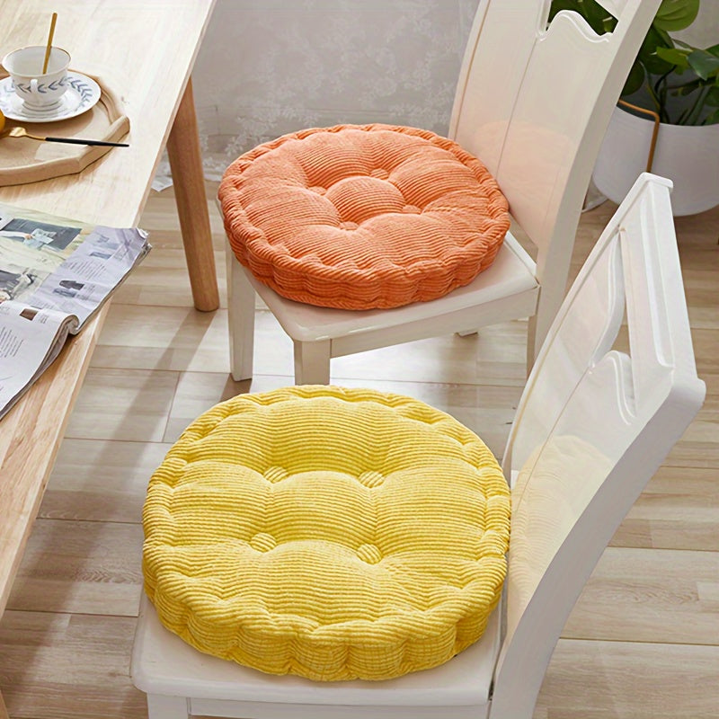 Round Dandelion Corduroy Seat Cushion for Office Bedroom Dining Chair Thick and Soft
