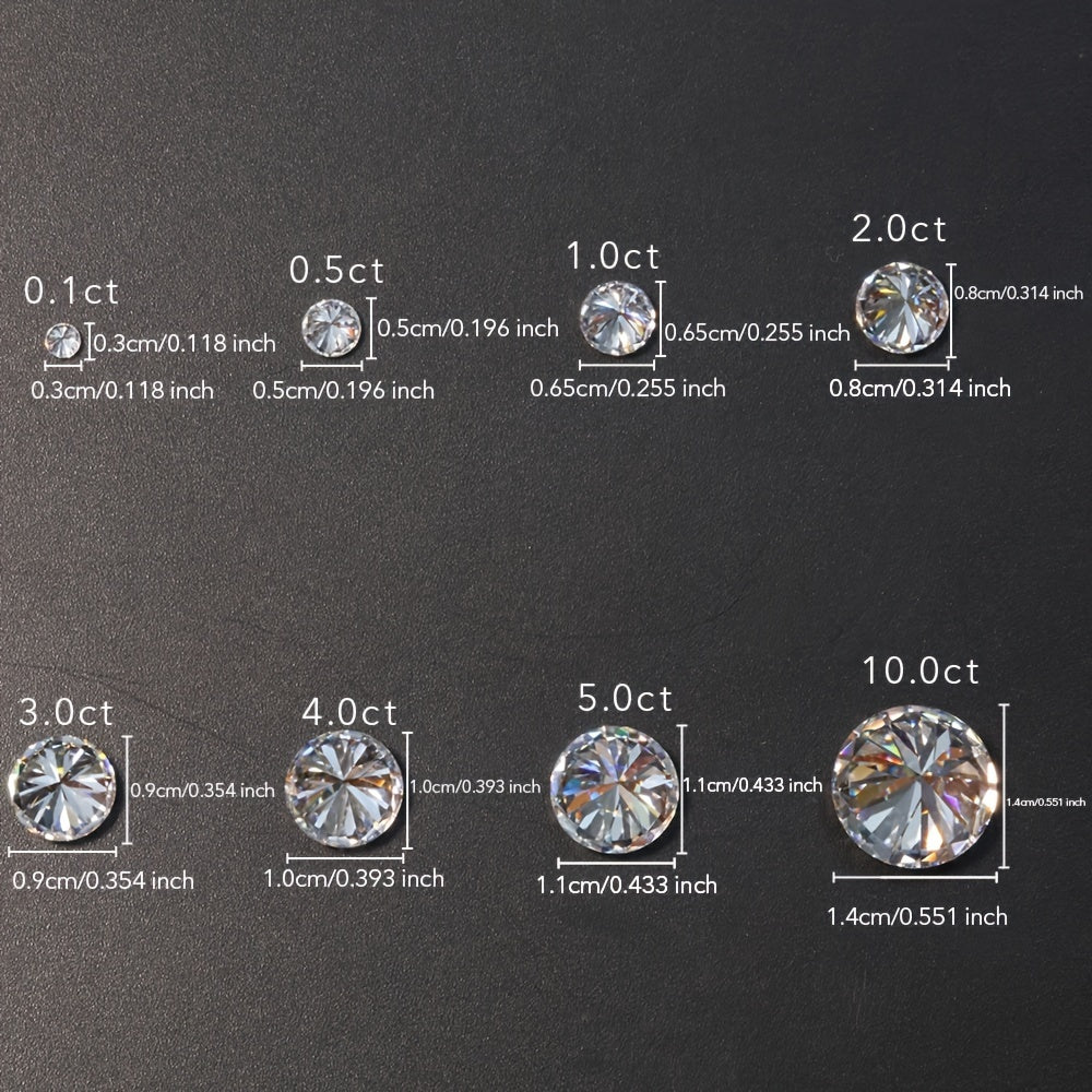 Безупречный D VVS1 Круглая огранка синтетический муассанит свободный камень для изготовления украшений