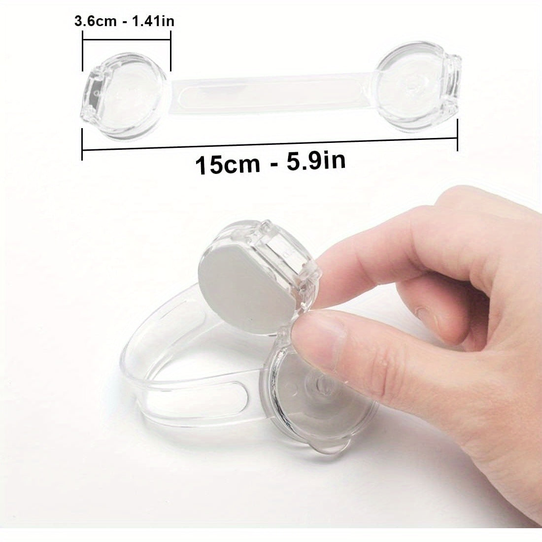 Set of 6 Transparent Child Safety Cabinet Locks for Refrigerators Drawers and Toilets
