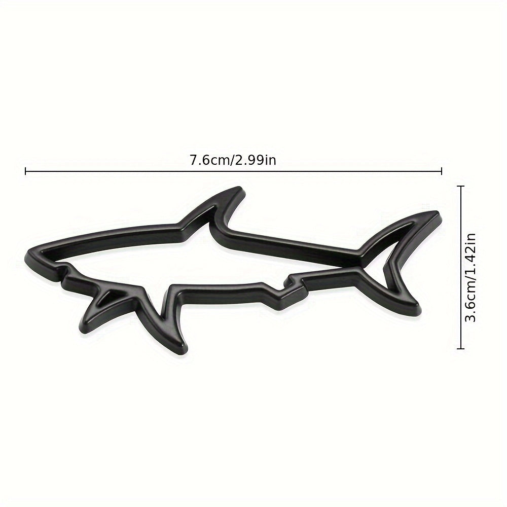 Hollow Metal Shark Car Badge Decal Decoration for Trunk Motorcycle Accessories