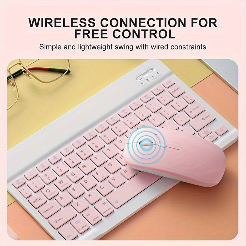 Wireless Ultra-Thin Keyboard and Mouse Set for iPad Tablet and Laptop