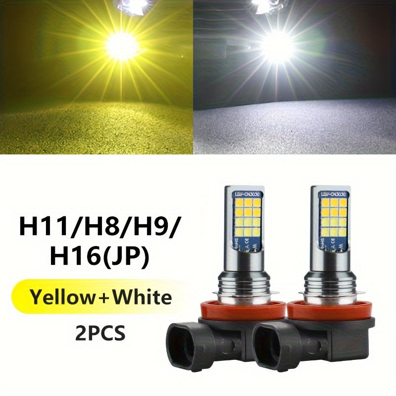 Car LED Fog Light Bulb 6000K White Ice Blue Yellow White 2 Pack