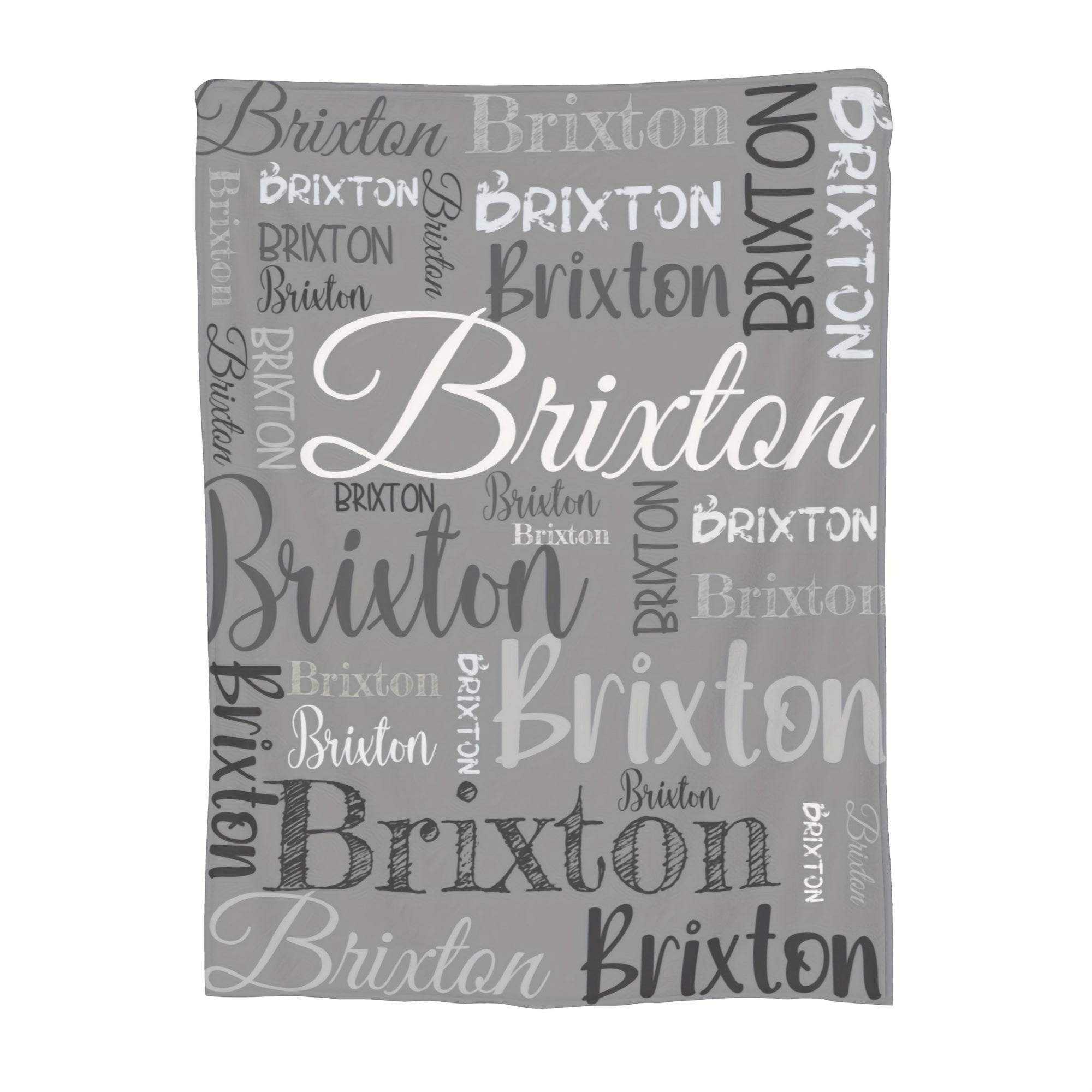 Personalized Soft Polyester Throw Blanket with Custom Name for Couch Bed Travel