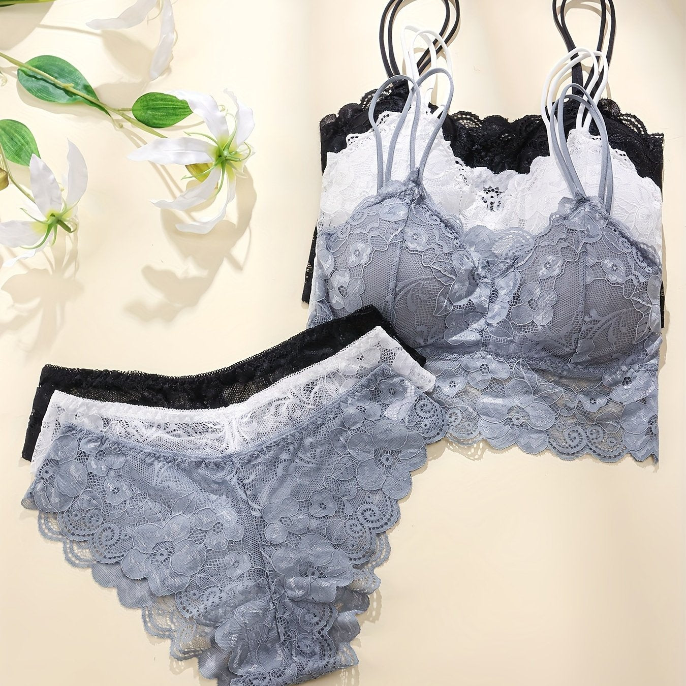 Teen Lace Bralette and Panty Set with Removable Cups