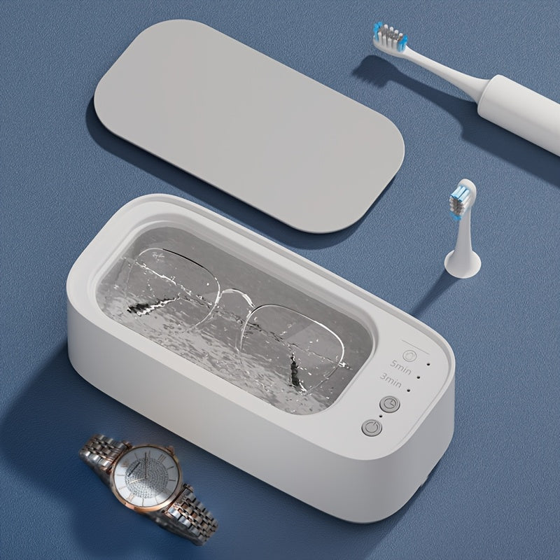 Portable 360° Vibrating Jewelry and Glasses Cleaner USB Rechargeable Deep Clean Tool