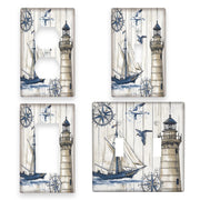 Sailboat Lighthouse Switch Plate Cover for Easy-to-Clean Home Decor 1-Gang or 2-Gang