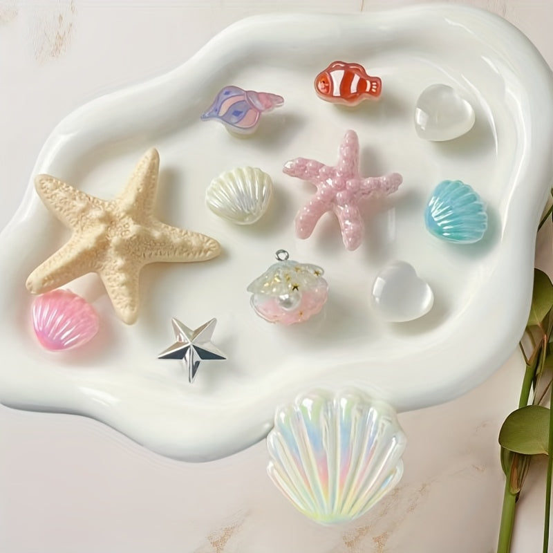 12Pcs Sea Life Shoe Charms Set - Removable Rhinestone Chains for Clogs