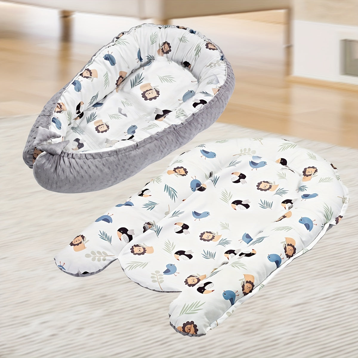 Baby Lounger for Kids Reversible Breathable Adjustable Portable with Cozy Cover