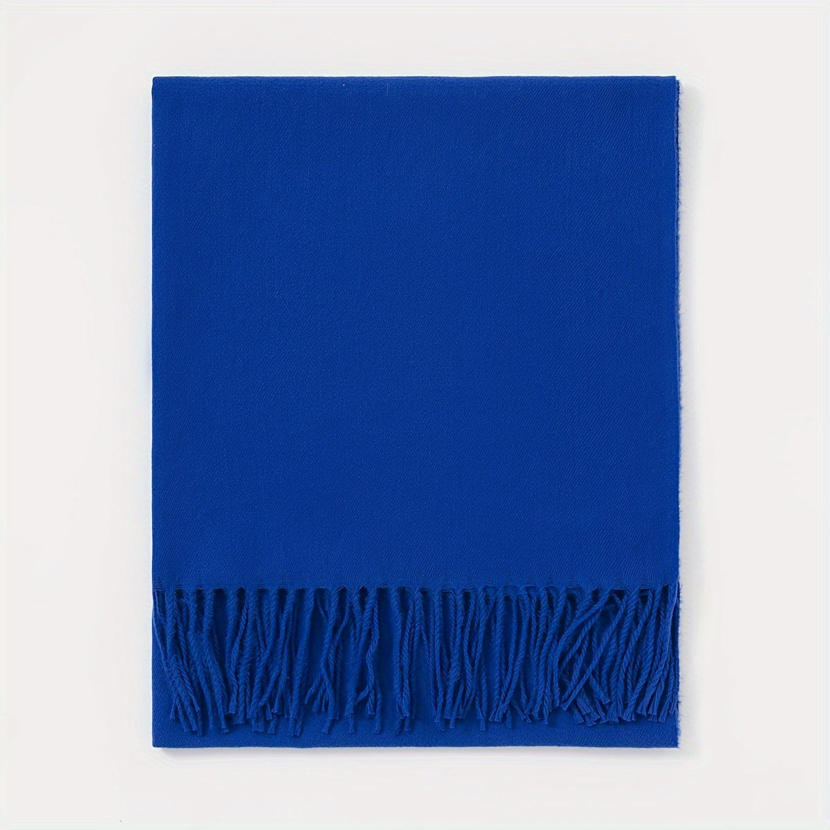 Women's Solid Color Scarf with Tassels Polyester Shawl for Casual Wear in Maroon Blue