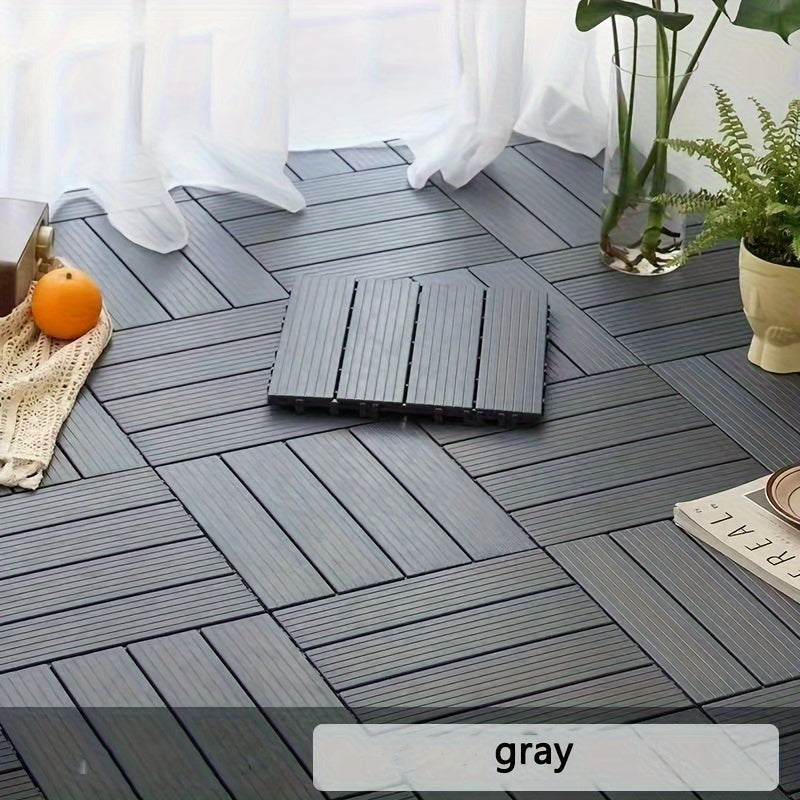 40pcs Waterproof Plastic Interlocking Deck Tiles for Patio Poolside Balcony Backyard