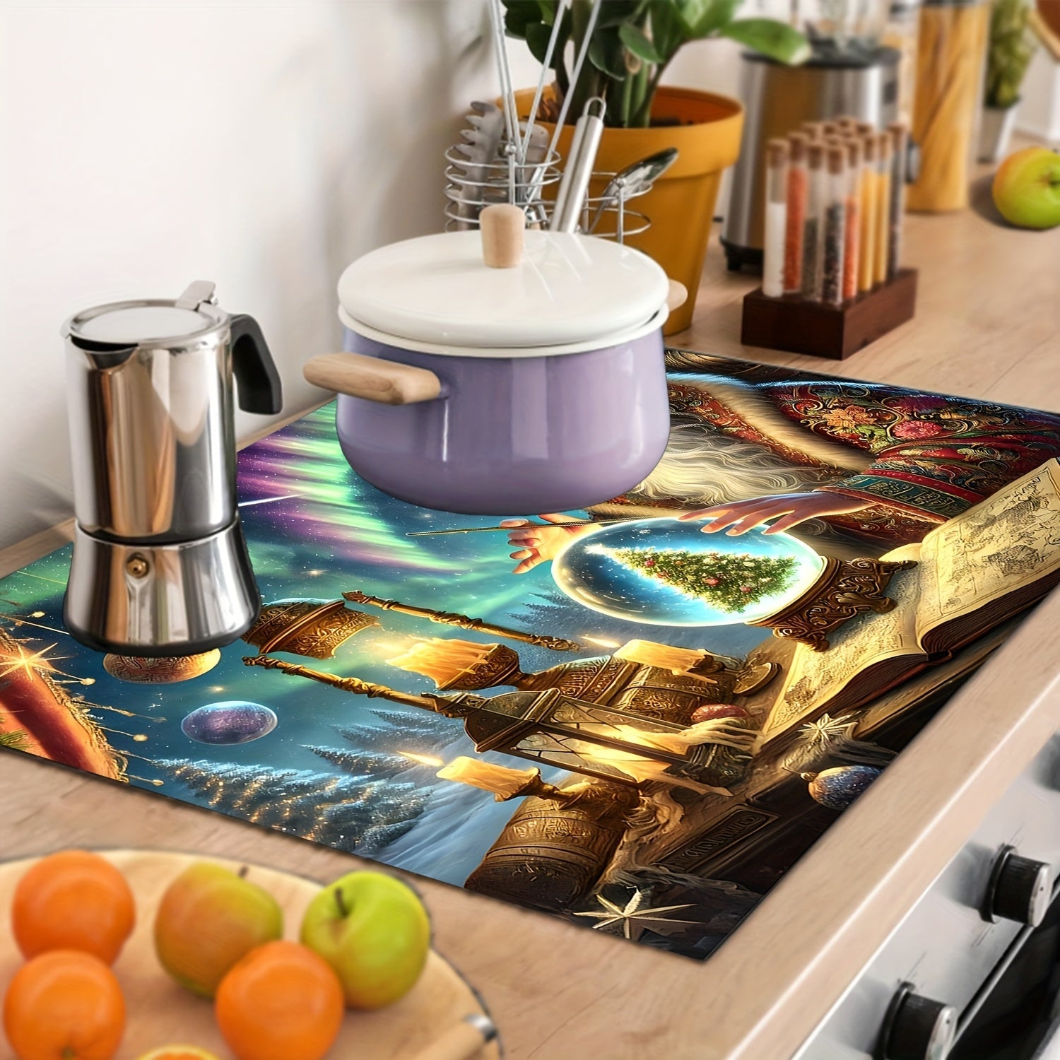 Christmas Themed Stove Top Protector Waterproof Anti-Slip Scratch-Resistant