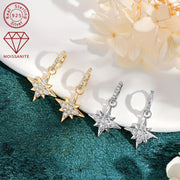 Women's Moissanite Dangle Earrings 3mm 2mm 0.52 Carat 925 Silver Jewelry