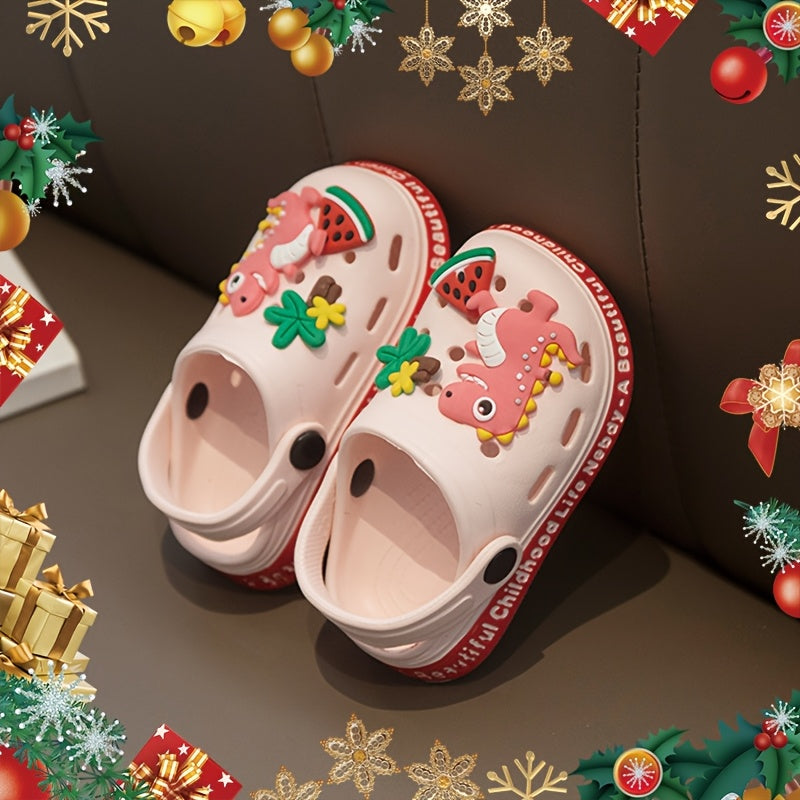 Kids' Dinosaur Clogs - Breathable Non-Slip Quick-Dry EVA Shoes for Boys and Girls