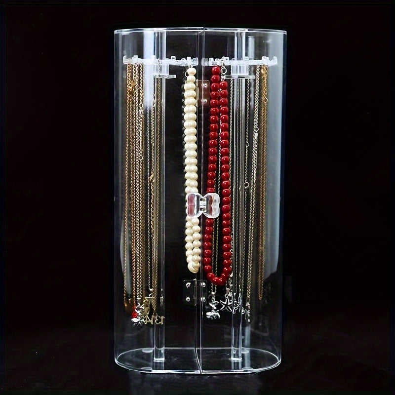 Transparent Dustproof Necklace Box for Jewelry Display and Organization