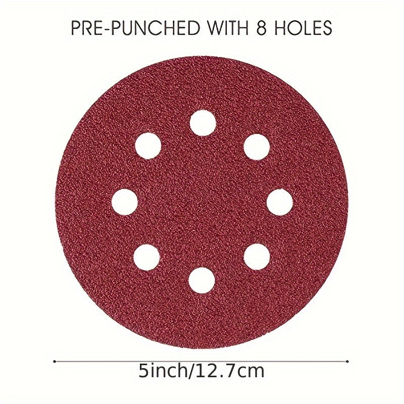 10Pcs 125mm Grit Sanding Discs for Metal Plastic Wood Grinding and Polishing
