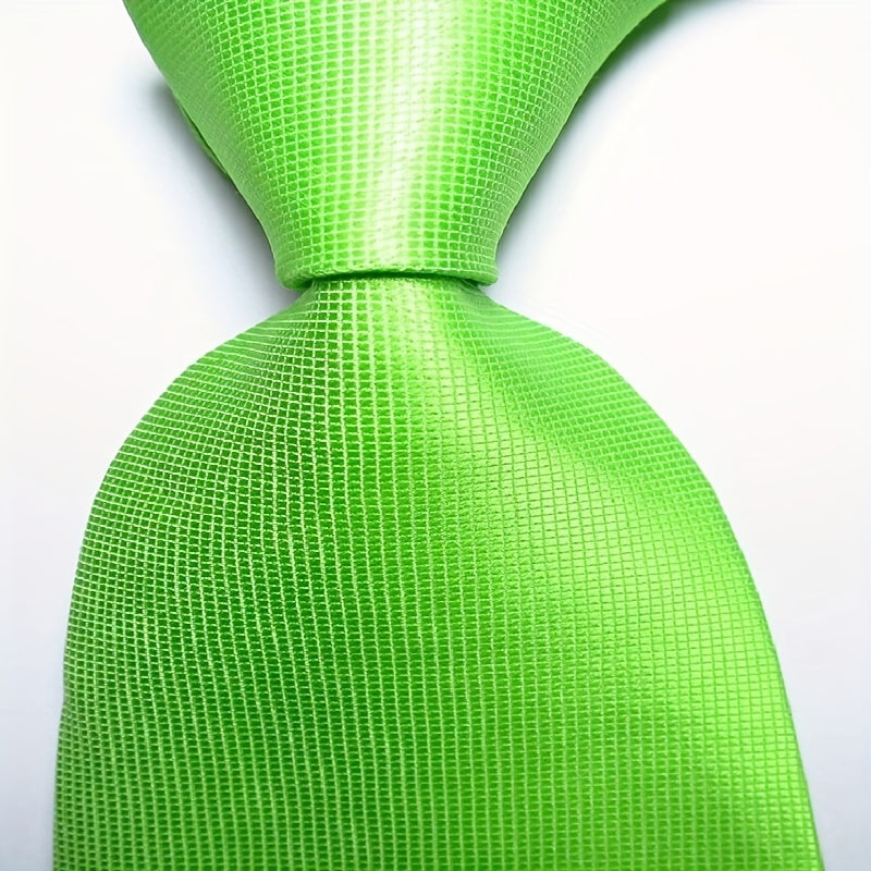 Men's Jacquard Woven Tie Set in Green Yellow Red Orange 9cm Necktie