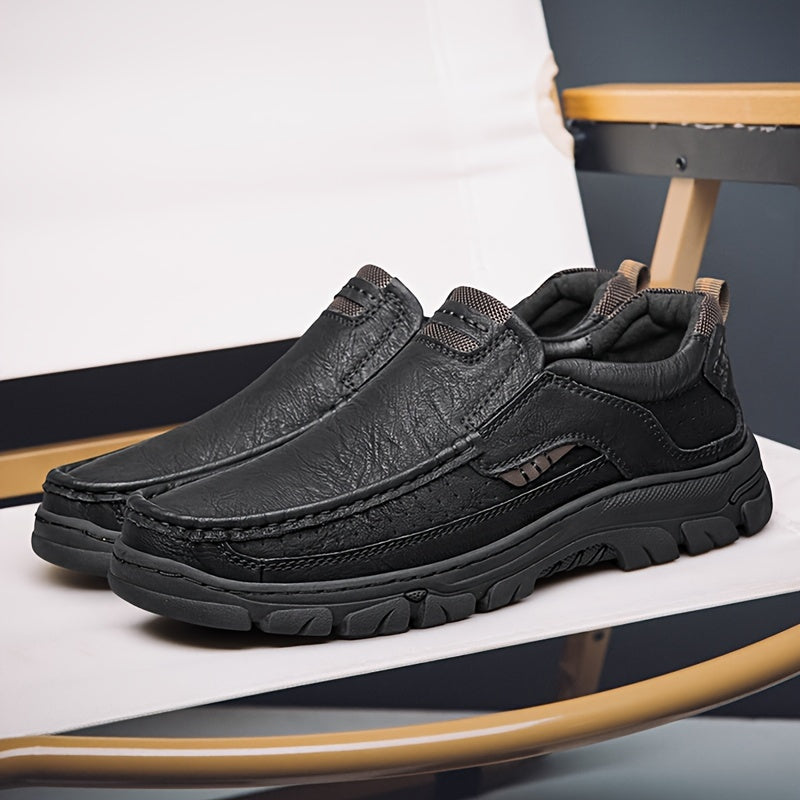 Men's Slip On Loafer Shoes Durable Non-Slip Casual Outdoor Rubber PU All-Season